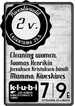 Kivestivaali täyttää jo kaksi vuotta, juhlissa mukana mm. Cleaning Women